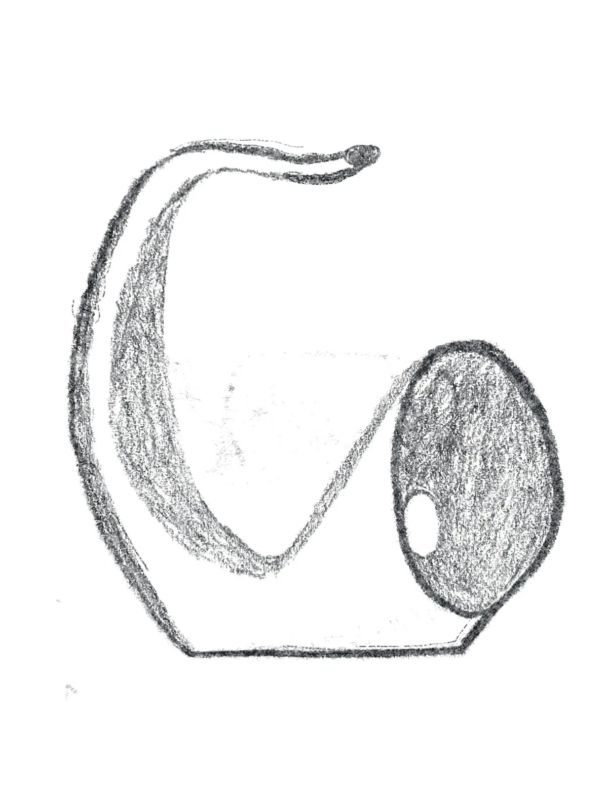 Sketch of a spiral speaker with a driver at its base