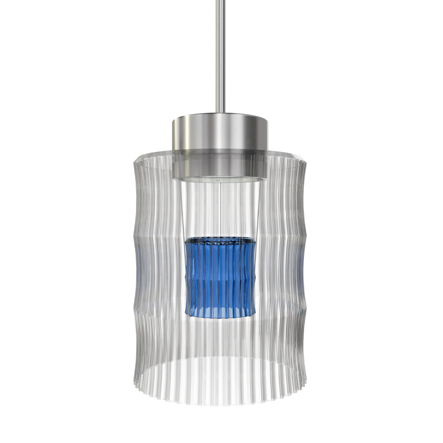 Silver with blue