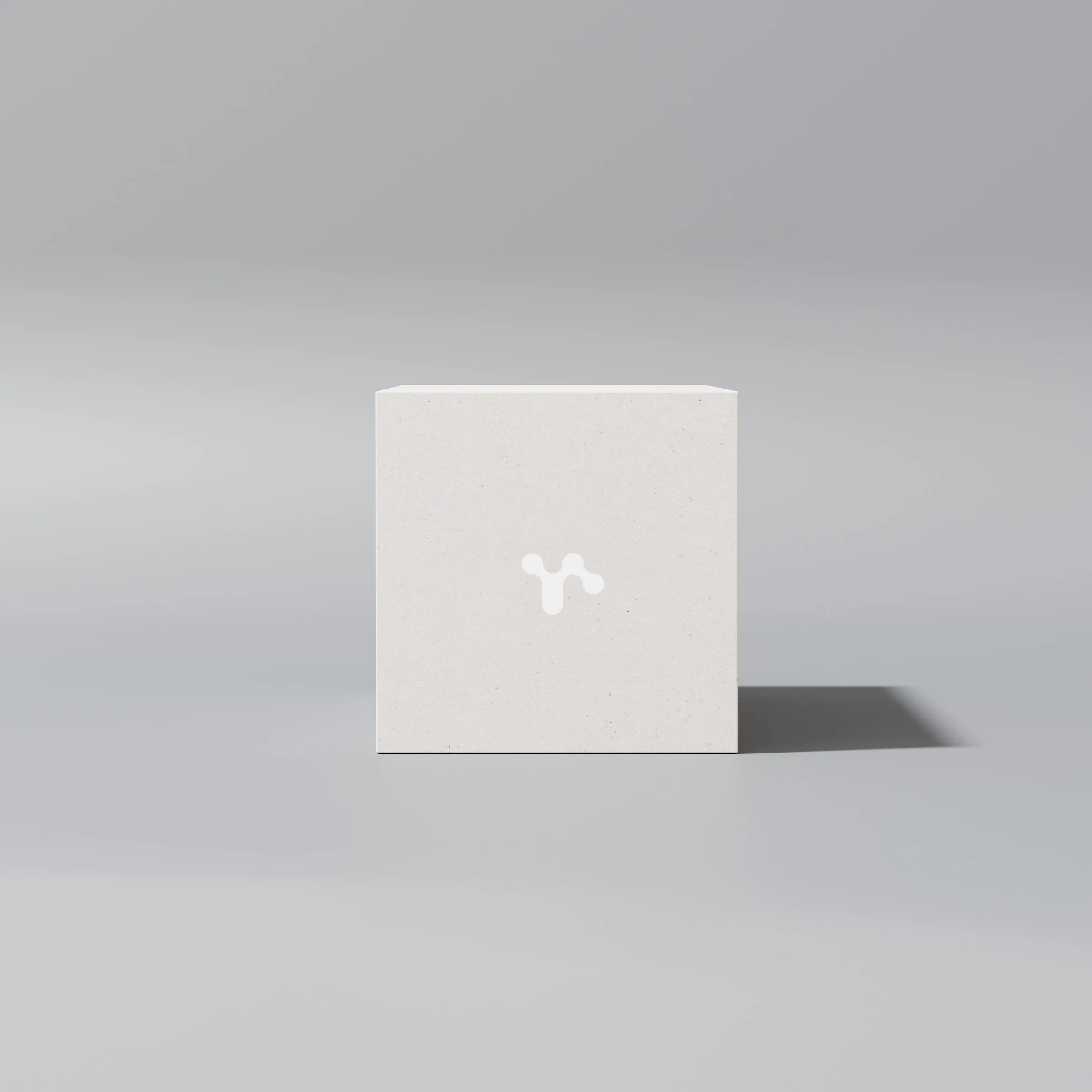 End of a light grey box with the symbol in white
