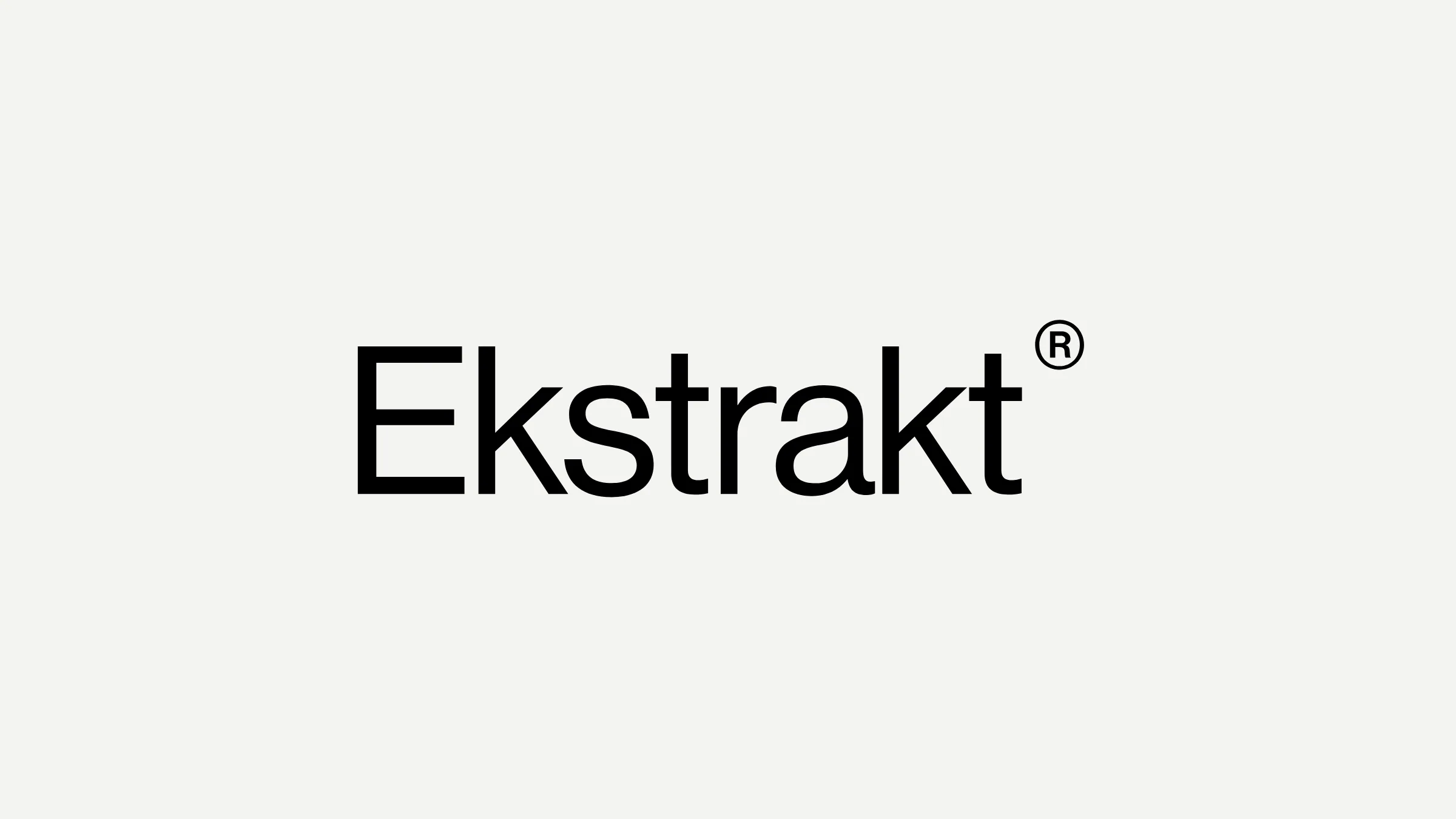 The Ekstrakt wordmark in black on off-white