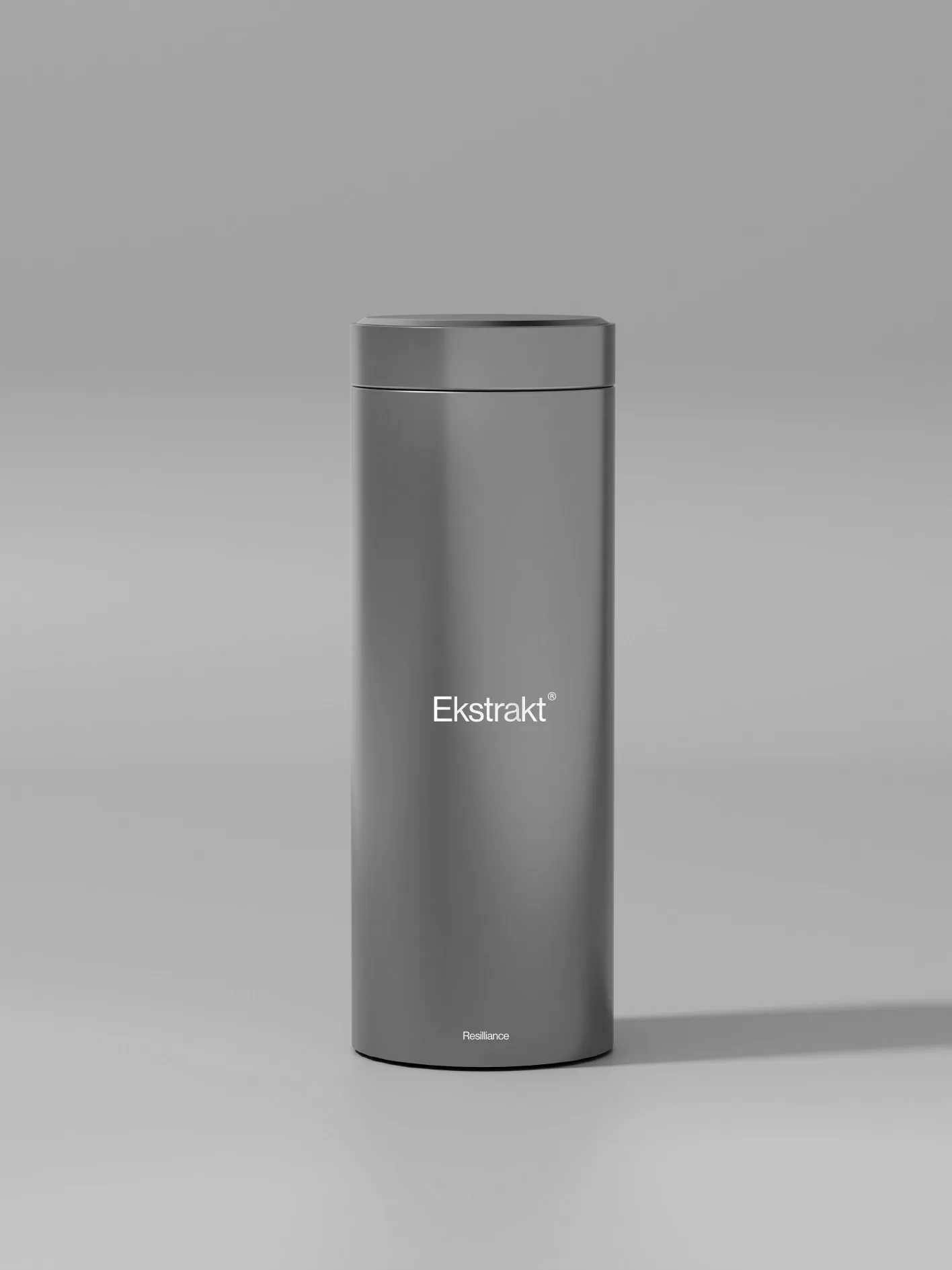 Grey tin with the wordmark across and the product name at the base