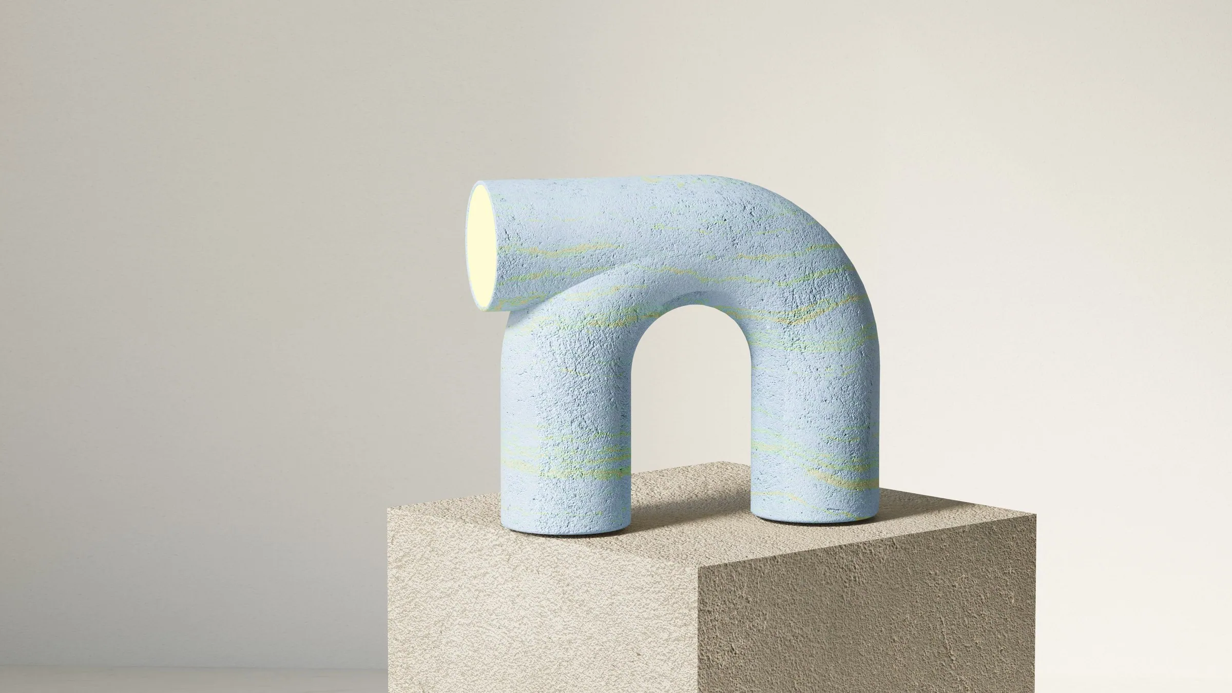 The arch lamp in pale blue