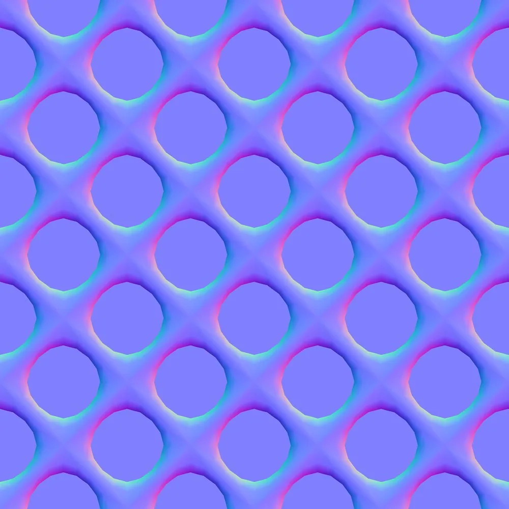 Normal map with a grid of round dimples