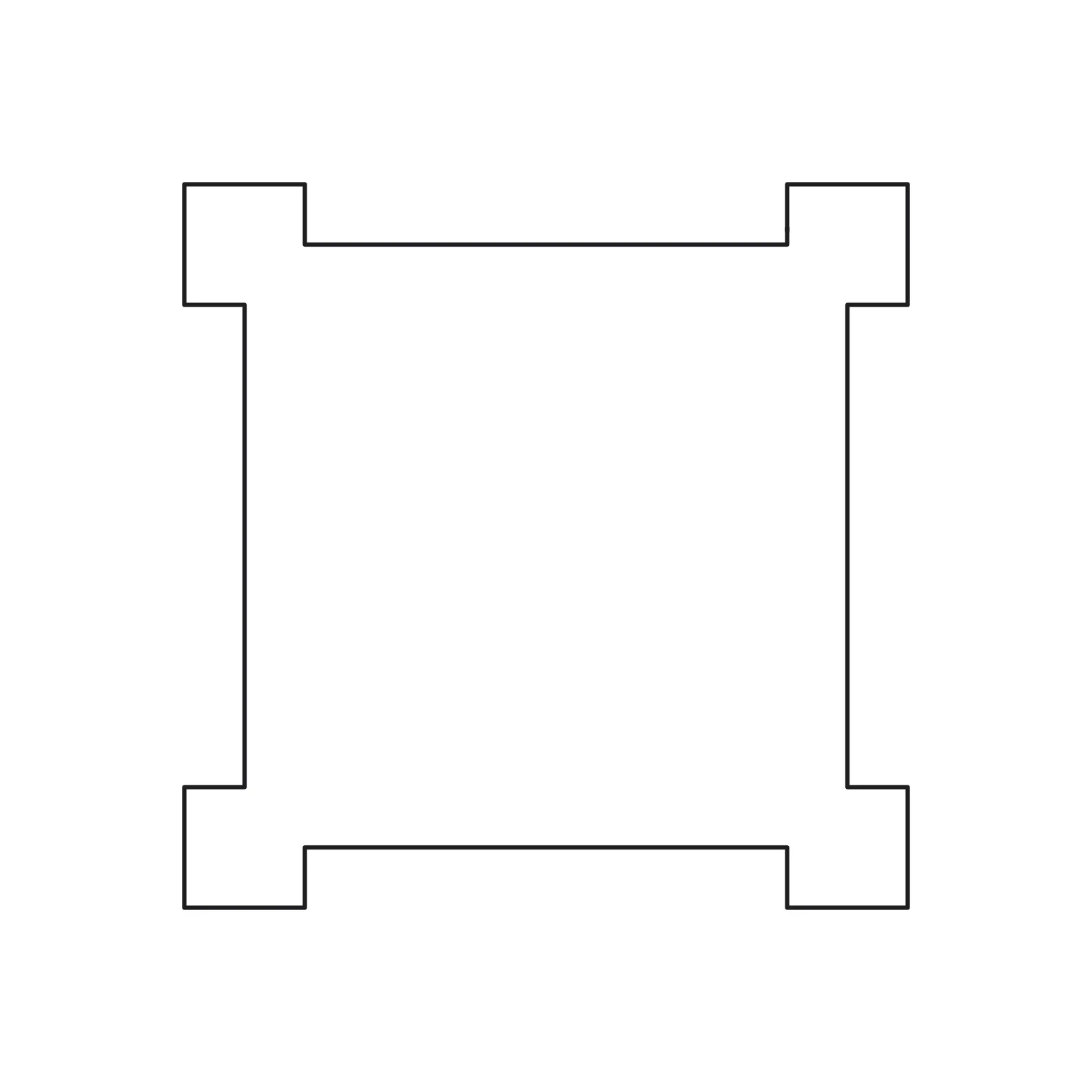 Cross-section of the aluminium profile, white lines 